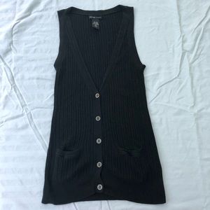 NY & C Silk Blend Button-up Sweater Vest